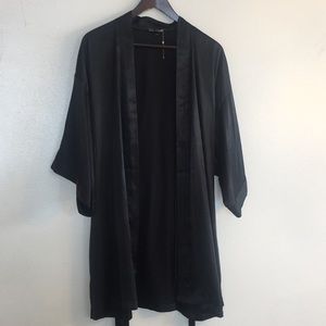 Victoria's Secret Black Satin Robe